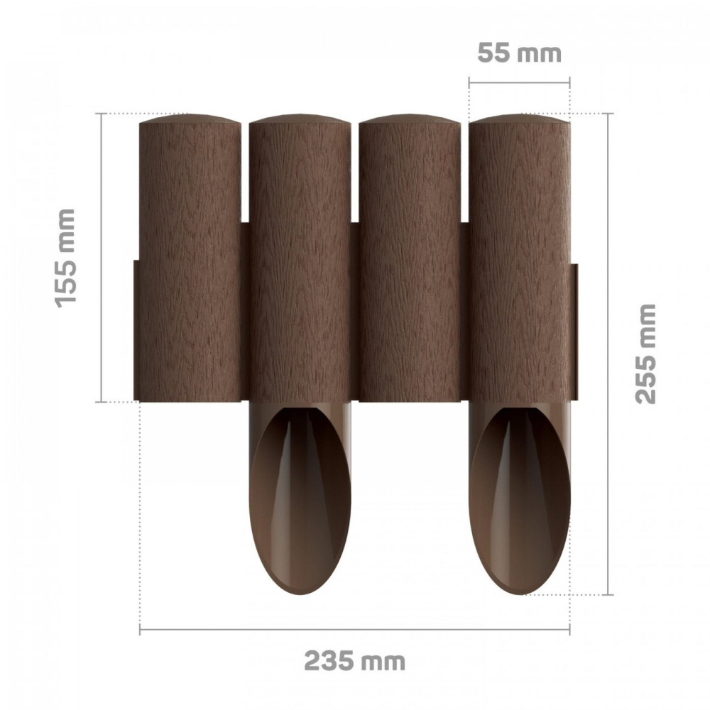 Palisada ogrodowa 4 STANDARD – brązowa