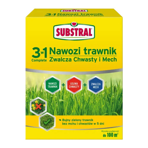 Substral 3w1 Complete – Nawóz, Odchwaszczacz, Antymech 3,6 kg