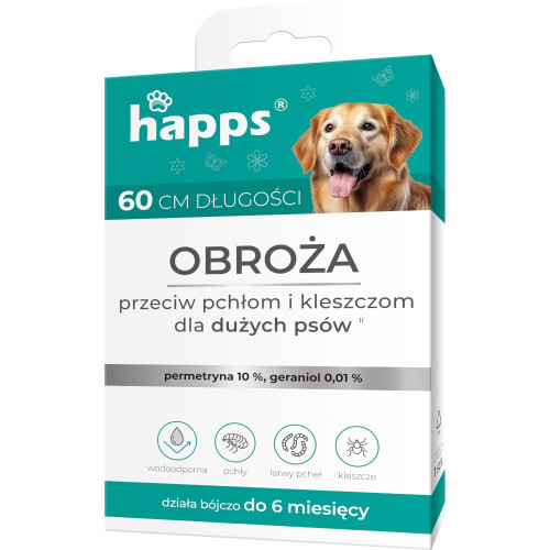 Obroża przeciw pchłom i kleszczom HAPPS dla dużych psów