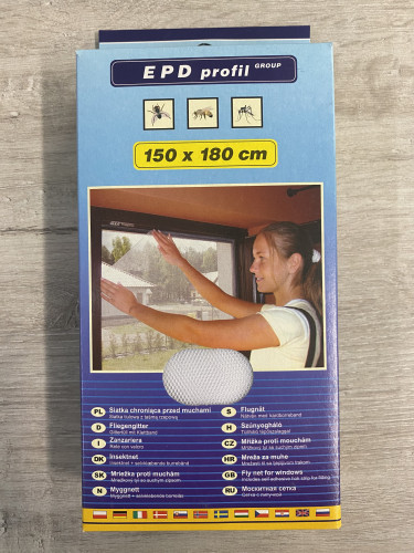 Moskitiera na okno 150×180 cm – biała ochrona przed owadami bez wiercenia